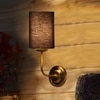 Devansh Metal Electric Wall Light in Gold Colour with Black Shade Count of 1 Light