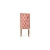 Rosslyn wood Dining Chair in Coral Pink Velvet Upholstery with TEAK FINISH