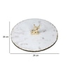 Marble Platter With Gold Finish Metal Piece Attachment