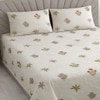 Ayan White Floral 400 TC Cotton Flat Double Queen Size Bedsheet with 2 Pillow Covers – Threads