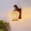 Devansh Solid Wood Electric Wall Light in Brown Colour with Multi Shade Count of 1 Light