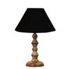 Devansh Black Cotton Table Lamp With  Wood Natural Base (10X10X16) Inches)-28