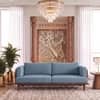 Como Three Seater In Premium Teak Wood Sofa in Sienna Teak Finish with Ocean Weave Colour