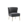 Ruba Solid Wood Accent Chair in Grey Colour