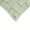 Basket Knit Pistachio Green Cotton Cushion Cover 16X16 Inches