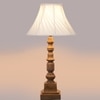 Devansh Off-White Cotton Vintage Cross Pleated   Lamp With Wood Base (12X12X22.75)