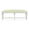 Lucine Upholstered Solid Wood Bench In White Finish With Tender Green Fabric Colour
