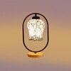 Devansh Multicolor Glass Wooden & Iron  Table Lamp -17 Inch Height  -Aka