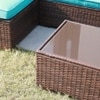 Jasmine  Outdoor Set in Brown Colour (1 Chair, 2 Ottomans & 1 Table)