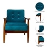 Armari Solid Wood Arm Chair in Blue Color