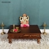 D'Dass Honeywood Mdf and Sheesham Wooden Pooja Chowki With Drawer