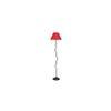 Edison Red Fabric Floor Lamp with Black Iron Base