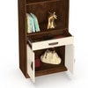 Seonn Engineered Wood Bookshelf with Drawer and 2 Doors Cabinet in Brown Maple & Beige