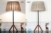 Mizuko Matte Black And Copper Table Lamp With Natural Linen Shade