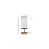Eulalie white & black cotton table lamp with Square Natural Wood Base
