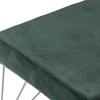 Asansol Sheesham Wood Accent Square Stool     in Green Cotton Velvet Upholstery