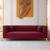 Texude Velvet 3 Seater Sofa in Maroon Colour