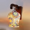 Devansh Solid Wood Electric Wall Light in Brown Colour with Multi Shade Count of 1 Light