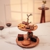 Ireka Home Treat Tree 2 Tier Acacia Wood Dessert Stand