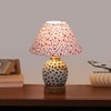 Devansh Conical Multi Cotton Shade Lamp With Wood & Mosaic Glass Base For Decoration/Office/Home/Gifting/Study For Decoration/Office/Home/Gifting/Study -(10X10X14.5) Inches -A