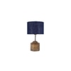 Emily Blue Natural Fiber Shade Table Lamp with Natural Wooden Base
