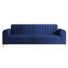 Josbert Velvet 3 Seater Sofa In Navy Blue Colour