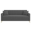 Convil Velvet 3 Seater Sofa in Dark Grey Color