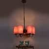 Devansh Solid Wood Electric Wall Light in Red Colour with Red Shade Count of 1 Light