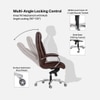 Ettorez Elegant High Back Leatherette Office Chair In Brown Colour