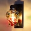 Devansh Solid Wood Electric Wall Light in Brown Colour with Multi Shade Count of 1 Light