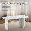 Rosen 6 Seater Ceramic Dining Table White And Cream Finish
