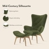 Contour Chair With Ottoman In Moss Green