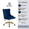 Doe Buck Swen Luxury Blue Tufted Velvet Office Chair