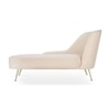Henz Velvet Chaise Lounger in Cream Colour