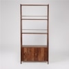 Noah Solid Wood Bookshelf with Storage Unit in Brown Colour
