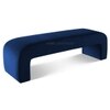 Floran Velvet 2 Seater Ottoman Bench in Navy Blue Color