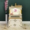 D'Dass Multi Color Mdf and Sheesham Wooden Temple With Cabinet For Pooja