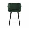 Doe Buck Velvet Counter Height Bar Stool in Green Colour