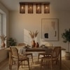 Hexa Brown Solid Wood Ceiling Light