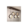 Hexagram 5 Series Brown Solid Wood Cluster Hanging Light