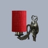 Devansh Metal Electric Wall Light in Antique Gold Colour with Maroon Shade Count of 1 Light
