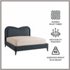 Elaris Curve Comfort Queen Size Bed in velvet With Engineer Wood Frame & Hydraulic Storage