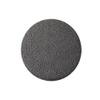 Doe Buck Premium Boucle Round Ottoman in Matte Grey Colour with Polished Gold Legs