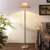 Heath Beige Natural Fiber Floor Lamp with Steel Steel Base