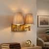 Devansh Metal Electric Wall Light in Black Colour with Beige Shade Count of 1 Light