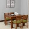 Arbor 4 Seater Dining Set with Olive Green Cushioned Chairs