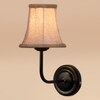 Devansh Black Wall Mounted Lamp With Beige Jute Shade
