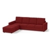 Apollo Sofa (Colour : Salsa Red, Cushion : Soft, Back Type : High Back, Seating Capacity : Left Aligned 3 Seater + Left Aligned Chaise + Ottoman)