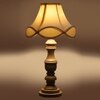 Devansh Off-White Cotton Vintage  Lamp With Wood Base (12X20)