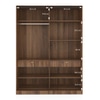 Velora Premium 2 Door 8ft Sliding Wardrobe with Mirror in Double Cream Olive Green Classic Walnut